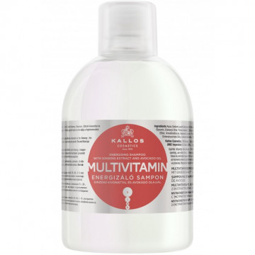 Купить - Kallos Energising Hair Multivitamin Shampoo - Шампунь мультивитаминный энергетический с экстрактом женьшеня и маслом авокадо