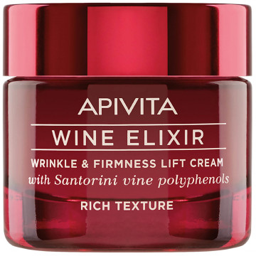 Купить - Apivita Wine Elixir Wrinkle & Firmness Lift Cream Rich Texture - Крем-лифтинг насыщенной текстуры с полифенолами вина региона Санторини