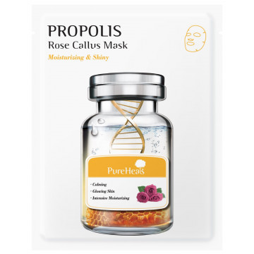 Купить - PureHeal's Propolis Rose Callus Mask - Успокаивающая тканевая маска с экстрактом прополиса для сухой и чувствительной кожи