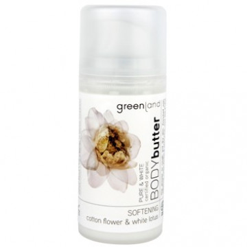 Купить - Greenland Pure & White Body Butter Cotton Flower & White Lotus - Крем для тела Хлопок-Белый лотос