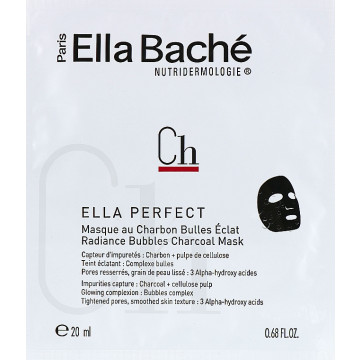 Купить - Ella Bache Ella Perfect Radiance Bubbles Charcoal Mask - Кислородная тканевая маска для лица с углем для сияния кожи