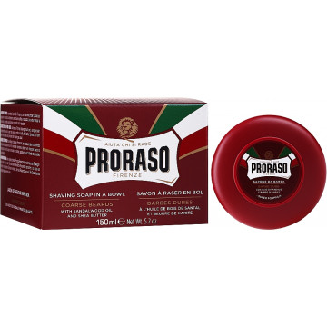 Купить - Proraso Red Line Emollient Soap - Мыло с экстрактом карите и сандаловым маслом для бритья жесткой щетины