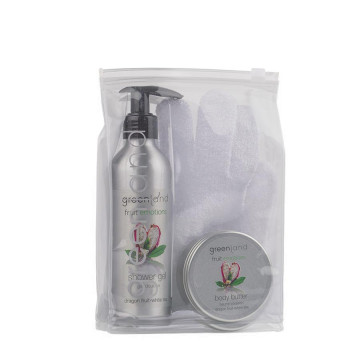 Купить - Greenland Giftset Scrub Glove Dragon Fruit-White Tea - Набор для тела с массажной рукавицей Питайя-Белый чай 