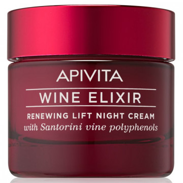 Купить - Apivita Wine Elixir Anti-Wrinkle And Firming Night Cream - Восстанавливающий ночной крем-лифтинг с полифенолами вина региона Санторини 