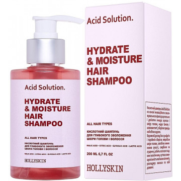 Купить - Hollyskin Acid Solution Hydrate & Moisture Hair Shampoo - Кислотный шампунь для глубокого увлажнения кожи головы и волос