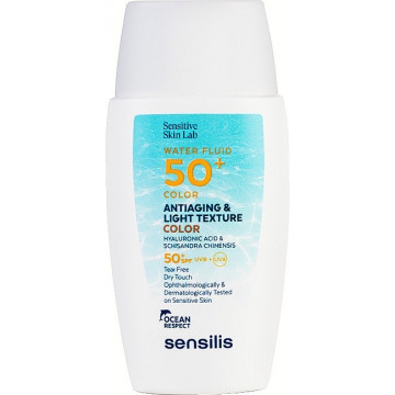 Купить - Sensilis Waterfluide 50+ Color - Солнцезащитный антивозрастный флюид с тоном