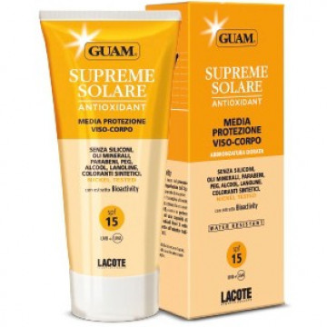 Купить - GUAM Supreme Solare Media Protezione SPF 15 - Солнцезащитный крем для тела водостойкий "средняя защита" SPF15