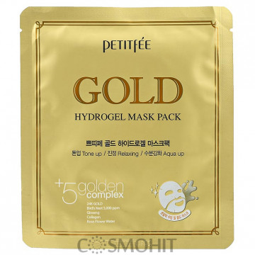Купить - Petitfee & Koelf Gold Hydrogel Mask Pack - Гидрогелевая маска для лица с золотым комплексом +5