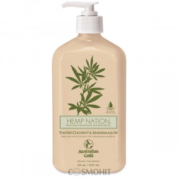 Купить - Australian Gold Hemp Nation Toasted Coconut & Marshmallow Body Lotion - Закрепитель загара с формулой усиления оттенка (жареный кокос)