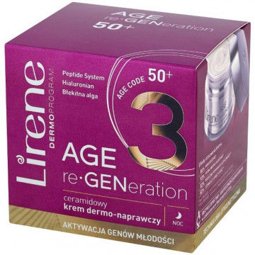 Купить - Lirene Age re-GENeration 50+ Regenerating Cream - Ночной восстанавливающий крем для лица "Моделирование 50+"