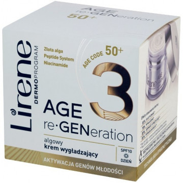 Купить - Lirene Age re-GENeration Smoothing Day Cream 50+ SPF 10 - Дневной разглаживающий крем для лица "Моделирование 50+" 