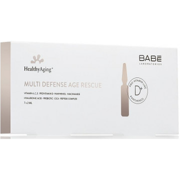Купить - Babe Laboratorios Healthy Aging Multi Defense Age Rescue - Мультизащитные ампулы – витаминный концентрат с интенсивным омолаживающим эффектом