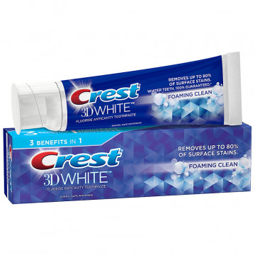 Купить - Crest 3D White Foaming Clean Whitening Toothpaste - Отбеливающая зубная паста