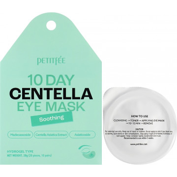 Купить - Petitfee & Koelf 10 Days Centella Eye Mask - Успокаивающие гидрогелевые патчи с центеллой азиатской