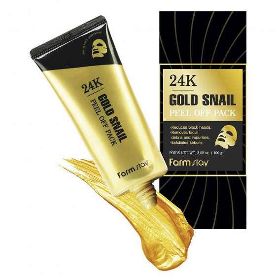 FarmStay 24K Gold Snail Peel Off Pack - Маска-пленка c 24-каратным золотом и муцином улитки - 3