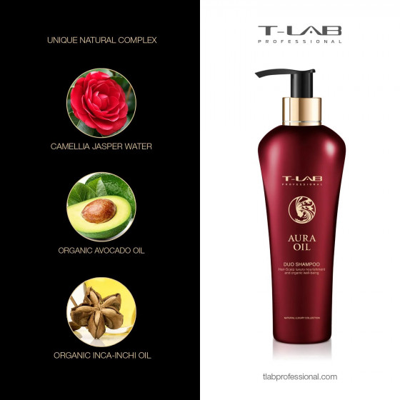 T-LAB Professional Aura Oil Duo Shampoo - Восстанавливающий шампунь для сухих и поврежденных волос - 1