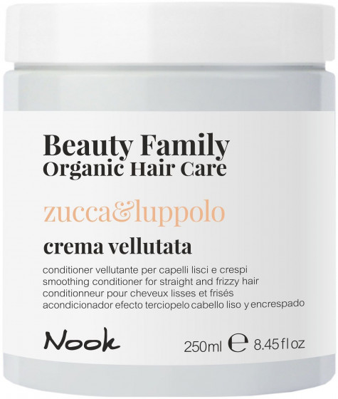 Nook Beauty Family Organic Zucca & Luppolo Crema Vellutata - Кондиционер для гладкости прямых и непослушных волос