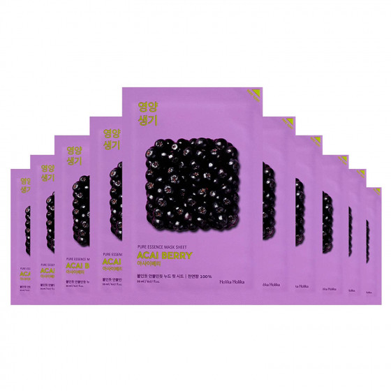 Holika Holika Pure Essence Mask Sheet Acai Berry - Тканевая маска с ягодами асаи - 1