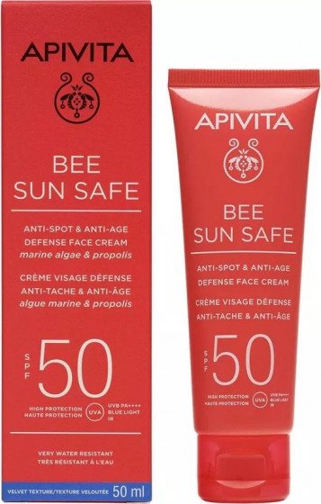 Apivita sun care anti-spot face cream SPF50 - Солнцезащитный крем для лица против пигментных пятен