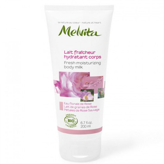 Melvita Nectar De Rose Fresh Moisturizing Body Milk - Освежающее и увлажняющее молочко для тела "Розовый нектар"