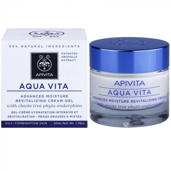 Apivita Aqua Vita Advanced Moisture Revitalizing Cream for Oily/Combination Skin - Интенсивно увлажняющий крем-гель с фитоэндорфинами авраамового дерева для жирной и комбинированной кожи - 1