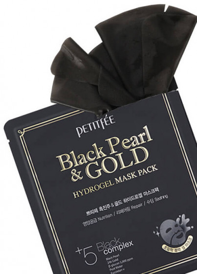 Petitfee & Koelf Black Pearl & Gold Hydrogel Mask Pack - Гидрогелевая маска с золотом и черным жемчугом - 1