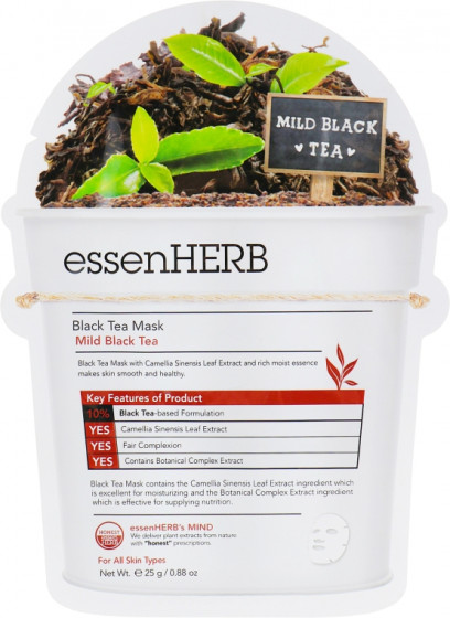 EssenHerb Black Tea Mask - Питательная тканевая маска с экстрактом черного чая