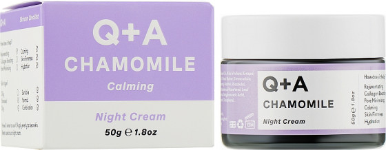 Q+A Chamomile Night Cream - Восстанавливающий и успокаивающий ночной крем для лица с ромашкой - 1