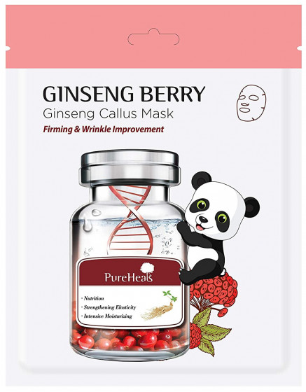 PureHeal's Gingseng Berry Callus Mask - Тканевая маска с экстрактом ягод женьшеня для сияния и упругости кожи лица - 1