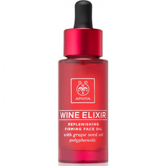 Apivita Wine Elixir Oil - Восстанавливающее масло для лица с полифенолами виноградных косточек 