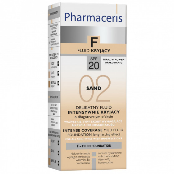 Pharmaceris F Intense Coverage Mild Fluid Foundation SPF 20 - Интенсивно маскирующий тональный флюид