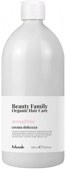 Nook Beauty Family Organic Avena Riso Crema Dolcezza - Кондиционер для тонких волос, склонных к спутыванию