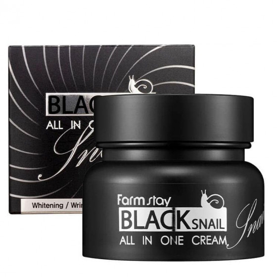 FarmStay Black Snail All In One Cream - Многофункциональный крем с муцином черной улитки - 2