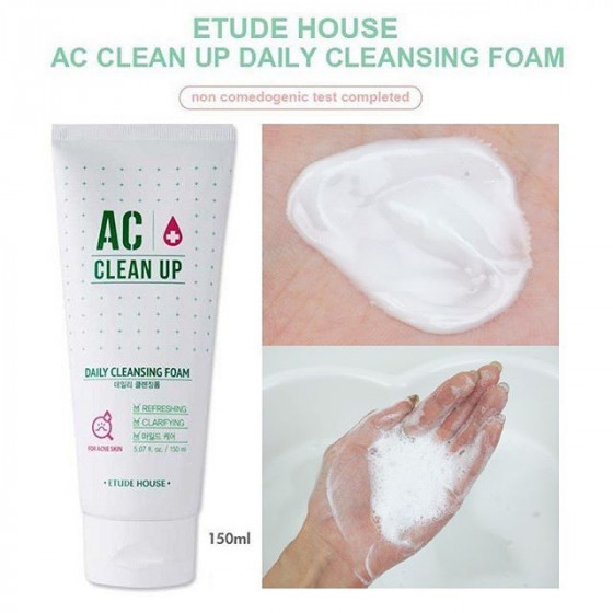 Etude House Ac Clean Up Daily Cleansing Foam - Пенка для умывания для проблемной кожи - 1