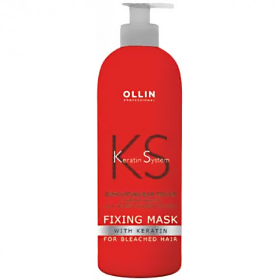 OLLIN Keratin System Fixing Mask for Light Hair - Фиксирующая маска для осветлённых волос