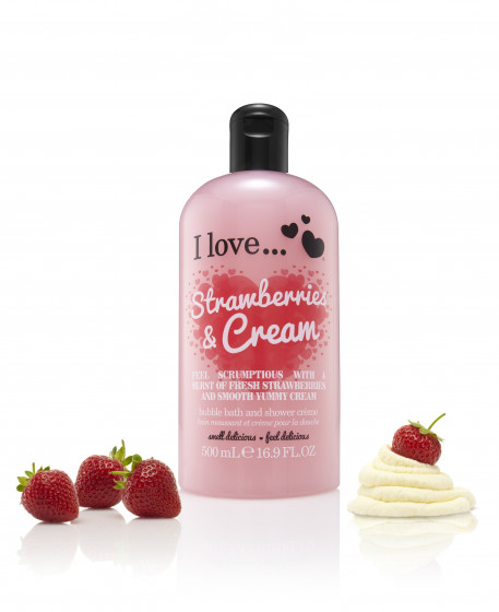 I Love Strawberries & Cream Bath & Shower Creme - Крем для ванны и душа "Клубника со сливками" - 1