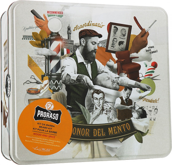 Proraso Wood & Spice Beard Kit - Подарочный набор для ухода за бородой