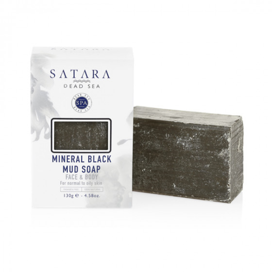 Satara Dead Sea Mud Soap Face&Body - Минеральное черное грязевое мыло - 1