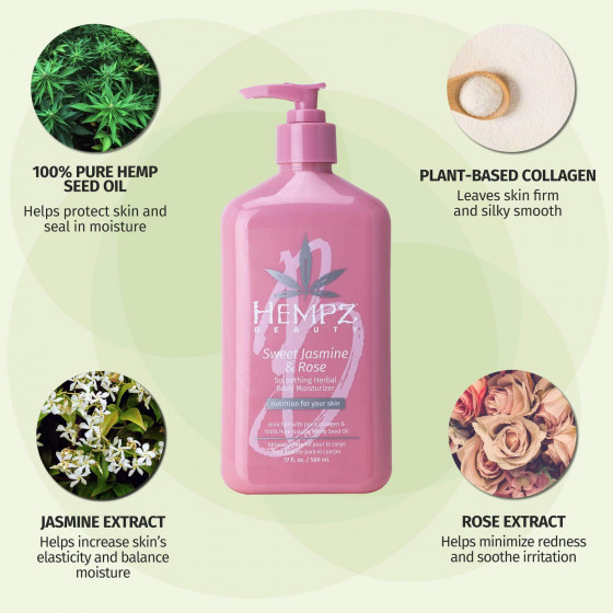 Hempz Sweet Jasmine & Rose Collagen Infused Herbal Body Moisturizer - Молочко для тела с коллагеном "Жасмин-Роза" - 3