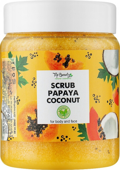 Top Beauty Scrub Papaya Coconut - Скраб для тела и лица (папайя)