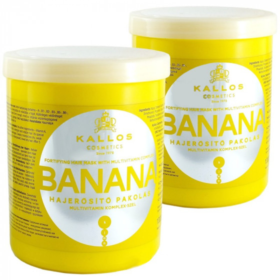 Kallos Banana Fortifying Hair Mask With Multi-Vitamin Complex - Маска для укрепления волос с экстрактом банана - 1