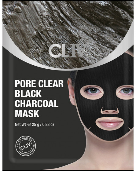 CLIV Pore Clear Black Charcoal Mask - Маска с черным углем для очищения пор от загрязнений