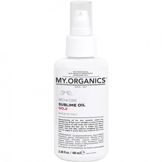 My.Organics Sublime Oil - Реструктуризирующее масло с ягодами Годжи для тусклых, ослабленных волос