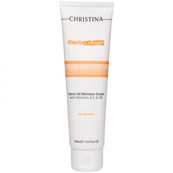 Christina Elastin Collagen Carrot Oil Moisture Cream With Vitamins A, E & HA For Dry Skin - Увлажняющий крем с витаминами А, Е и гиалуроновой кислотой для сухой кожи "Эластин, коллаген, морковное масло"