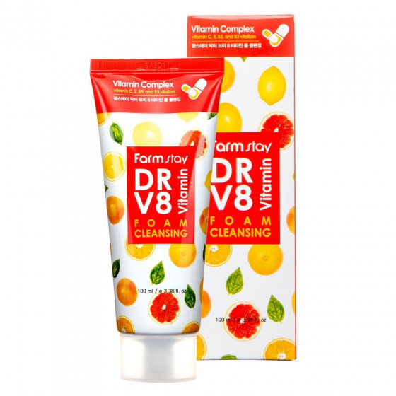 FarmStay Dr.V8 Vitamin Foam Cleansing - Витаминная пенка для очищения кожи - 2