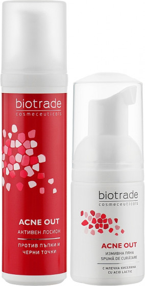 Biotrade Acne Out Kit - Набор для ухода за проблемной кожей (лосьон + пенка для умывания)