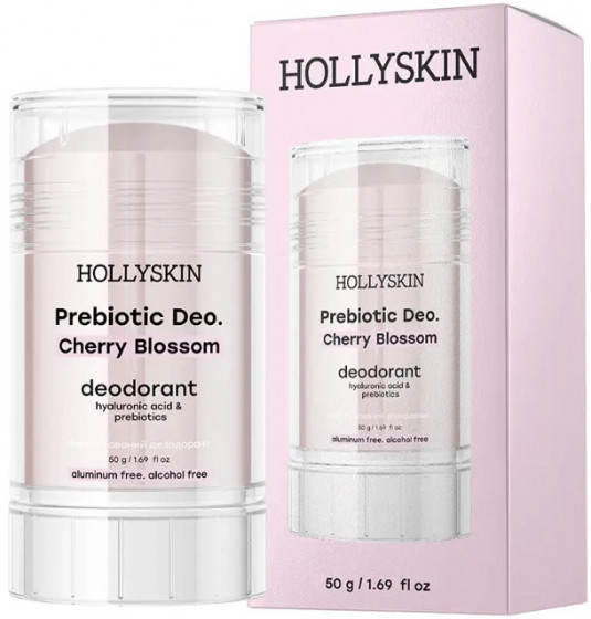 Hollyskin Prebiotic Deo. Cherry Blossom - Парфюмированный дезодорант с гиалуроновой кислотой и пребиотиками