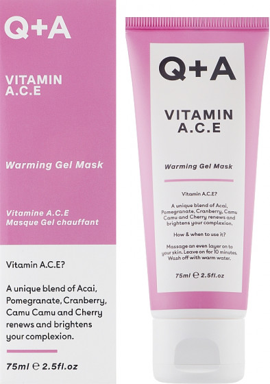 Q+A Vitamin A.C.E. Warming Gel Mask - Мультивитаминная маска для лица - 1