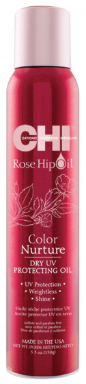 CHI Rose Hip Oil Color Nurture Dry UV Protecting Oil - Защитный спрей-блеск с маслом шиповника