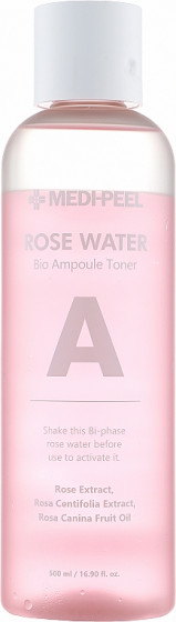 Medi Peel Rose Water Bio Ampoule Toner - Двухфазный тонер для лица с экстрактом розы